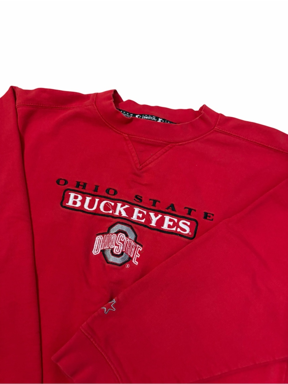 VTG Starter Ohio State Buckeyes Crewneck Sweatshirt Mens Medium Red Y2K